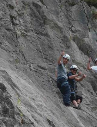 Teambulding while climbing in the HOCHKÖNIGIN 